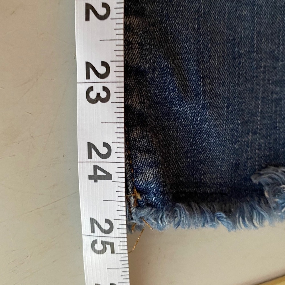 Madewell Stovepipe Straight Leg Jeans Blue Raw Hem Size 26 Medium Wash - Picture 7 of 9